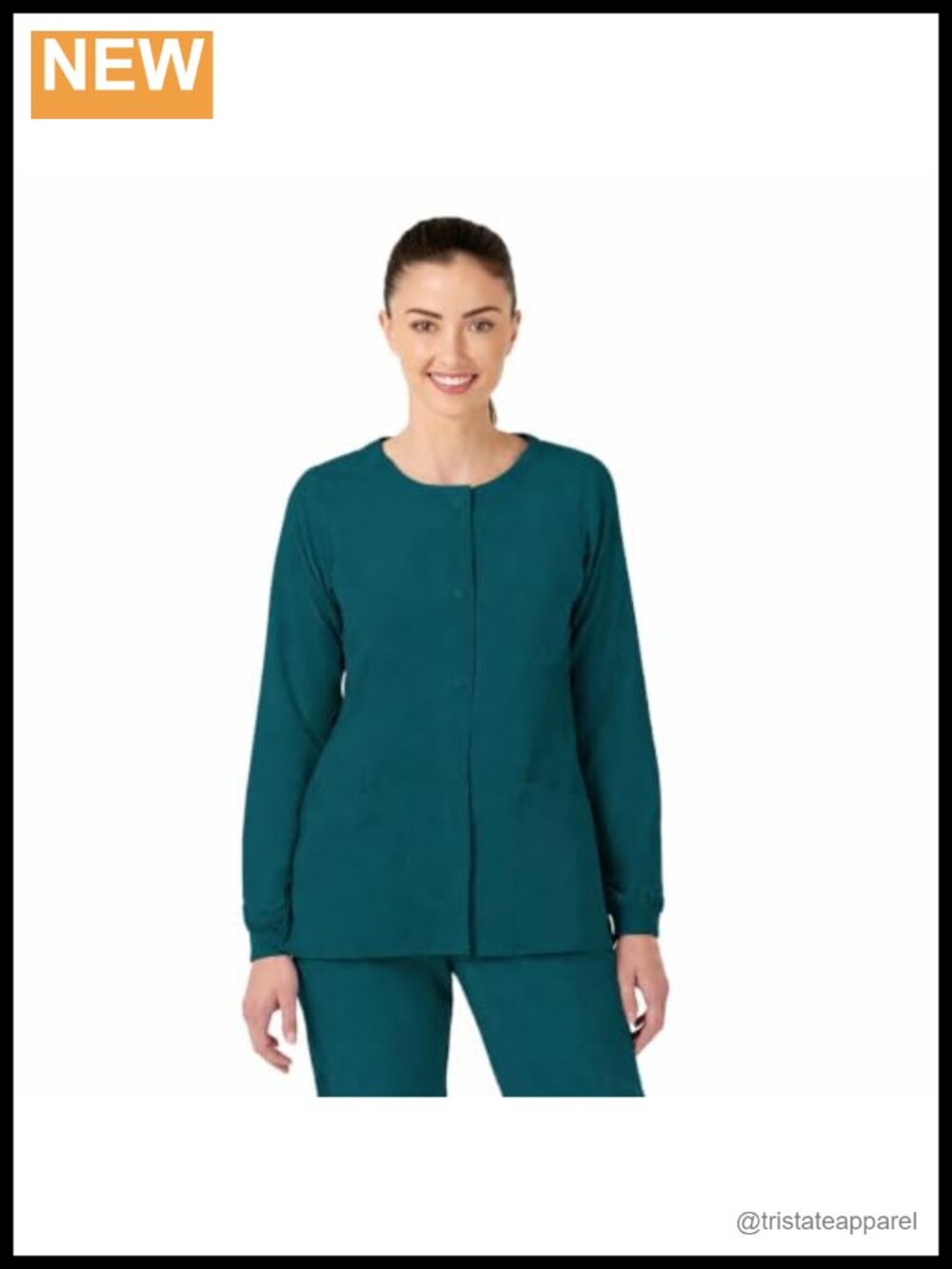 Women's Crew Neck Warm Up Scrub Jacket Medical Uniform